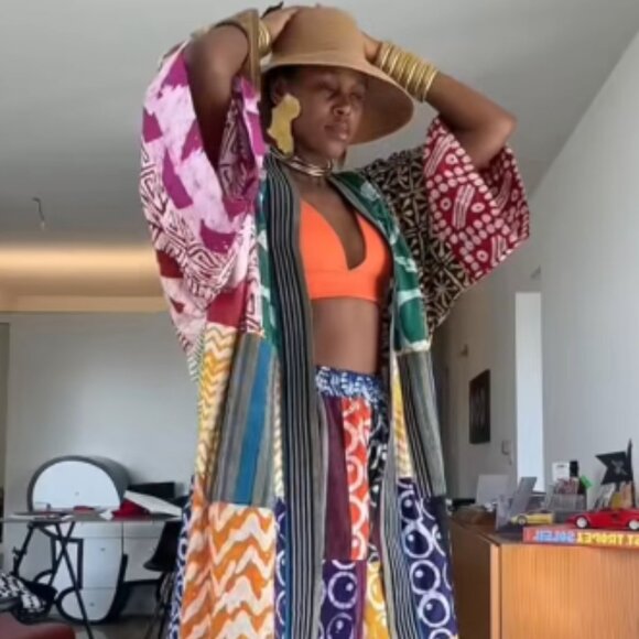 Women's 100% SILK Bohemian Colorful Patchwork Handmade Kimono - SIZE OS - Picture 5 of 12